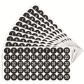 Waterproof PVC number stickers 1-50 with black round labels and white numbering - Black