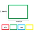 Adhesive labels with four color borders sized 3.5x2.3 inches for naming and storage - 150 Pcs/Roll / Four Colors
