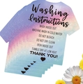 Detailed T-shirt shaped washing instruction cards with purple starry gradient design - Purple Starry Sky Style (NA-4) / 50 Sheets/Pack (9x9cm)