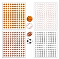 Sports theme sticker set featuring soccer, basketball, baseball and rugby ball designs - Mixed Sports Style