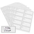 Etiquetas rectangulares impermeables con líneas de fecha para tarros de alimentos - Tipo estándar / Blanco