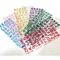 Autocollants de lettres pailletées multicolores pour DIY et décoration de gourdes - Alphabet / Rouge