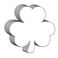 Stapel witte klavervormige papieren kaarten met zwarte rand voor St. Patrick's Day decor - Wit