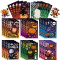 Halloween DIY character sticker set with pumpkin, vampire and ghost for kids' party fun - 8 Styles * 1 = 8 Sheets * 150 * 210mm