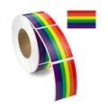 Rainbow rectangular stickers roll with six horizontal colors for gift labeling - Classic Rainbow Flag (Style B)
