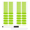 Juego de etiquetas de vinilo verde neón con dos hojas de pegatinas ovaladas y dos rotuladores - Verde