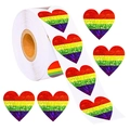 Regenbogen Herzaufkleber Rolle mit holografischem Laser-Glitzer für Geschenkdekoration - 1ZOLL-2.5CM / Regenbogenfarben