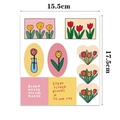 Autocollants de tulipes étanches avec illustrations florales et citations inspirantes - 15.5*17.5CM / Motif Tulipe