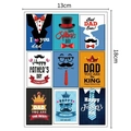 Set de 9 stickers fête des pères avec motifs nœuds papillons et chapeaux 13x18cm - Pack Style Unique