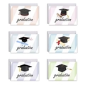 Set of 6 colorful graduation cards with mortarboard designs and white envelopes - English Version (Style 1)