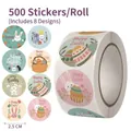 Osteraufkleber Rolle mit 8 Designs, Hasen und Eier, 500 Stück, 2,5 cm Durchmesser - Ostermuster (LG-221217-25-006) / 25mm