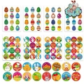 Set of 192 Happy Easter DIY stickers featuring colorful bunnies, chicks, and eggs for kids - 8 Designs * 1 = 8 Sheets/set * 13 * 18cm