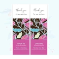 Détails des autocollants floraux Open Me pour boîtes de pâtisserie et emballages cadeaux - Style Floral Magenta (Style 3)