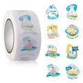 Detail of coffee and ice cream roll stickers with 100% natural and fresh dairy themes - Style 2*1 Inch (25mm)