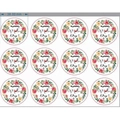 Detail of 38mm Mother's Day floral stickers in 4x3 grid layout with Happy Mother's Day text - Happy Mother's Day Style 9