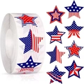 Rotolo di adesivi a stella per l'Independence Day con motivi bandiera americana e colori vivaci - Stile Bandiera Stellata (LG-230131-38-004)