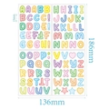 Autocollants alphabet colorés pour bouteilles d'eau DIY avec dimensions 136x186mm - Version de Base Lettres Colorées