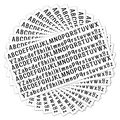 Waterproof DIY alphabet sticker sheets with black letters for laptop and water bottle decor - 275x140mm / Black
