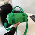 Borsa a cilindro verde brillante con tracolla regolabile per il fitness e il viaggio - Verde Piccolo