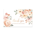 Pink floral thank you card for small business with watercolor design on white background - Beige Pink Flower Style 7
