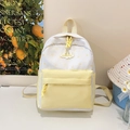 Mochila fresca con estampado de estrellas amarillas y diseño de bloques de color - Amarillo