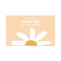 Pink daisy thank you for your purchase card with elegant floral art design - Apricot Yellow Large Daisy Style 6