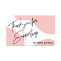 Pink abstract small business thank you cards for customer gift packaging inserts - Minimalist White Pink Block Style 2