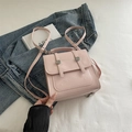 Rosa Vintage-Rucksack aus PU-Leder mit süßer Bärenprägung und silbernen Metallteilen - Rosa Ohne Anhänger