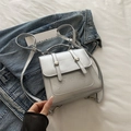 Silberner Vintage-Rucksack mit Bären-Prägung und verstellbaren Trägern für Damen - Silber Ohne Anhänger