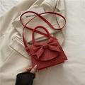 Sac de soirée élégant à paillettes rouges avec grand nœud et bandoulière de fête - Rouge
