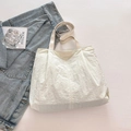Elegante borsa tote bianca plissettata TIDE COCO capiente per il pendolarismo quotidiano - Bianco