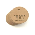 Runde Geschenkanhänger aus Kraftpapier mit Aufdruck Thank You für Verpackungen - Für Ihre Freundlichkeit/100片