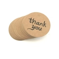 Runde Geschenkanhänger aus Kraftpapier mit schwarzem Thank You Druck und gelochtem Design - Vielen Dank/100 Stück