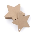 Stack of star-shaped brown kraft paper gift tags with pre-punched holes for DIY crafts - Kraft Color