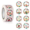 Rollo de 8 pegatinas de Felices Pascuas con diseños coloridos de conejos y huevos - Estilo 3