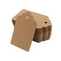Brown kraft paper gift tags with wavy edges and pre-punched holes in a stack set - 100 Pieces/set Of Cowhide Leather