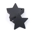 Black star-shaped matte cardstock gift tags with pre-punched holes for DIY packaging - Black