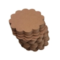 Pack of 100 round kraft paper gift tags with scalloped edges and pre-punched holes - 100 Pieces/set Cowhide Color
