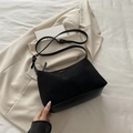 Élégant sac à bandoulière en daim et cuir noir pour femme pour le trajet quotidien - Noir