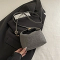 Grey leopard print crossbody bag with matte finish and elegant gold hardware - Gray Leopard Style / Gray