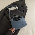 Blue leopard print hobo bag with adjustable strap and gold hardware in minimalist style - Blue Leopard Pattern / Blue