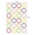 Beschrijfbare ronde potetiketten van 1,5 inch met gekleurde randen voor glazen potten - Afbeeldingskleur * 38 Cm 24 Stickers Per Vel