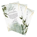 Détail de carte de remerciement mariage marbre vert sauge avec eucalyptus et or - Design Eucalyptus Géométrique Or Marbre Vert Sauge (LG-221215-100150-008) / 50 Pièces/Paquet (10x15cm)