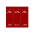 Vue détaillée d'autocollants rouges étanches avec dorure OPEN ME et motifs floraux - Style Marquage à Chaud Rectangulaire / Rouge