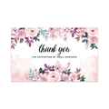 Detailed view of elegant pink floral thank you cards for small business gift packaging - Pink Purple Floral Watercolor Style 5