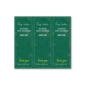 Vue détaillée d'autocollants étanches vert foncé avec motifs floraux dorés et texte de merci - Style Marquage à Chaud Rectangulaire / Vert