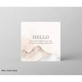 Biglietto di ringraziamento quadrato 8x8cm con design astratto di montagna e HELLO - Montagna Astratta Morandi (LG-221215-8080-013)