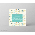 Mini biglietto di compleanno quadrato 8x8cm con bandierine colorate stile boho - Bandiera Bohemian (LG-221215-8080-013)