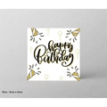 Biglietto d'auguri Happy Birthday quadrato minimalista con coriandoli e misura 8x8cm - Celebrazione Party Popper (LG-221215-8080-013)