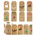 Rouleau d'étiquettes de Noël avec 8 motifs festifs et zone d'écriture To-From - Style Plaid Buffalo Rouge et Noir (Style 1) / 75*40MM